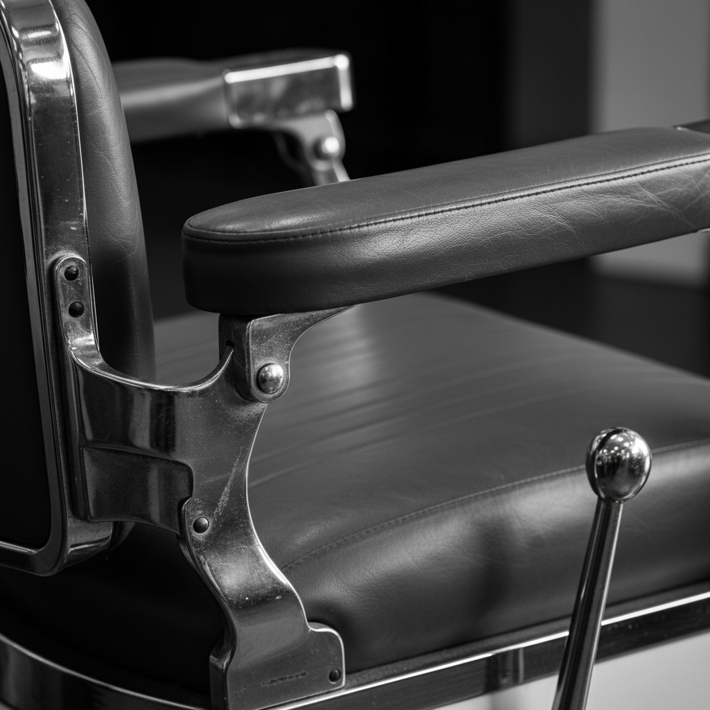 Vintage barber chair detail